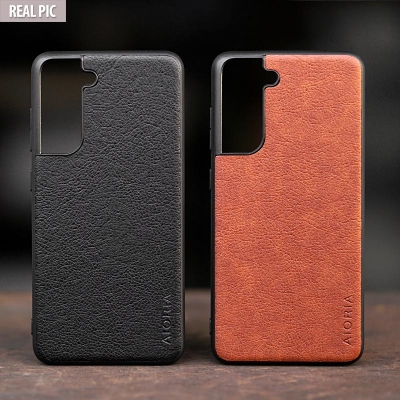 Samsung Galaxy S21 FE - AIORIA Leather Texture Hybrid Case