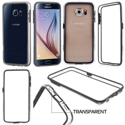 * Samsung Galaxy S6 G920 - Plastic Bumper Half Transparent Case