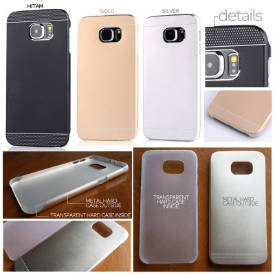 * Samsung Galaxy S6 G920 - Two Layer Metal with Transparent Hard Case
