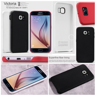 ^ Samsung Galaxy S6 G920 - Nillkin Victoria Leather Full Covered Hard Case