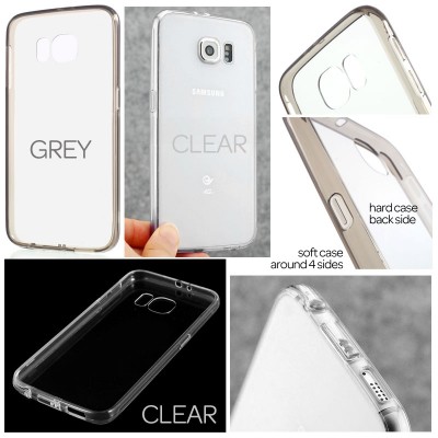 * Samsung Galaxy S6 SVI G920 - Transparent TPU Soft Case with Flip Cover
