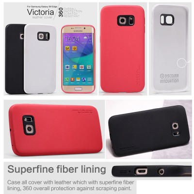 ^ Samsung Galaxy S6 Edge G925 - Nillkin Victoria Leather Full Covered Hard Case