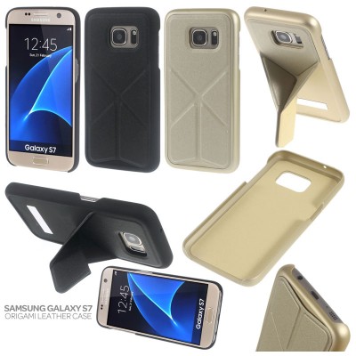 * Samsung Galaxy S7 Flat - Origami Stand Leather Case