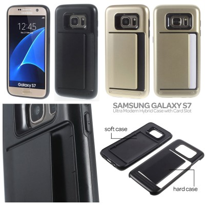 * Samsung Galaxy S7 Flat - Ultra Modern Hybrid Case with Card Slot