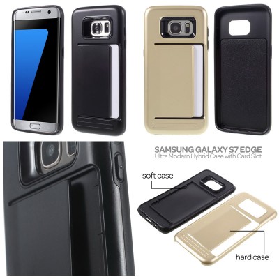 * Samsung Galaxy S7 Edge - Ultra Modern Hybrid Case with Card Slot