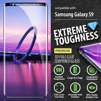 Samsung Galaxy S9 - PREMIUM 3D FULL GLUE Tempered Glass