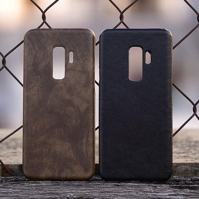 Samsung Galaxy S9 Plus - Leather Covered Hard Case