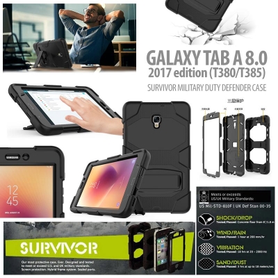 * Samsung Galaxy Tab A 8.0 2017 T380 - Survivor Military Duty Defender Case