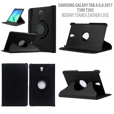 ^ Samsung Galaxy Tab A 8.0 2017 T380 - 360 Degree Rotary Leather Case }