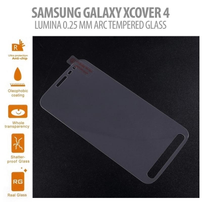 ^ Samsung Galaxy XCover 4 - Lumina 0.25 mm Arc Tempered Glass }