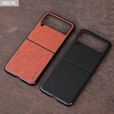 Samsung Galaxy Z Flip 3 - AIORIA Leather Texture Hybrid Case