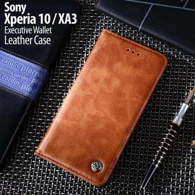 ^ Sony Xperia 10 / XA3 - Executive Wallet Leather Case