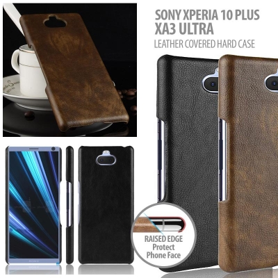 ^ Sony Xperia 10 Plus / XA3 Ultra - Leather Covered Hard Case