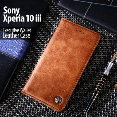 Sony Xperia 10 iii - Executive Wallet Leather Flip Case