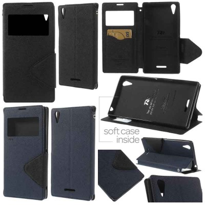 $ Sony Xperia T3 Dual / T3 D5103 - Roar Window Leather Case