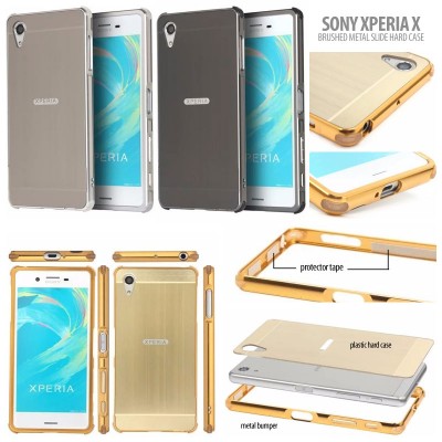 ^NR Sony Xperia X - Brushed Metal Slide Hard Case }