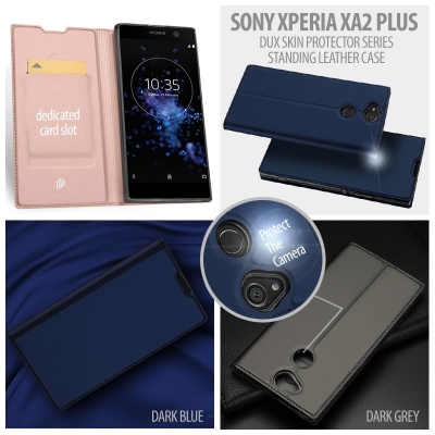 ^ Sony Xperia XA2 Plus - Dux Skin Protector Series Standing Leather Case