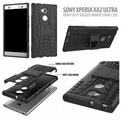 ^ Sony Xperia XA2 Ultra - Heavy Duty Rugged Armor Stand Case }