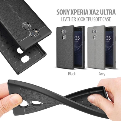 ^ Sony Xperia XA2 Ultra - Leather Look TPU Soft Case