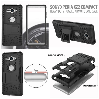 ^ Sony Xperia XZ2 Compact - Heavy Duty Rugged Armor Stand Case }