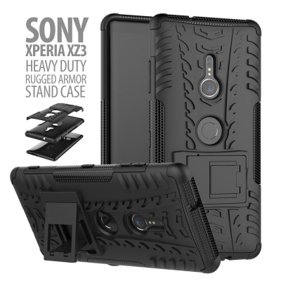 ^ Sony Xperia XZ3 - Heavy Duty Rugged Armor Stand Case