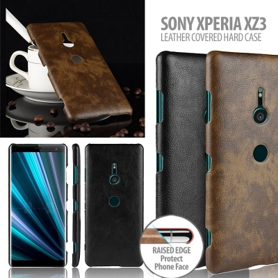 ^ Sony Xperia XZ3 - Leather Covered Hard Case