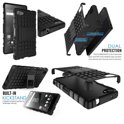 ^ Sony Xperia Z5 Compact E5803  - Heavy Duty Rugged Armor Stand Case }
