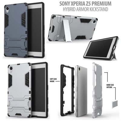 ^ Sony Xperia Z5 Premium Dual / Z5 Premium - Hybrid Armor Kickstand }