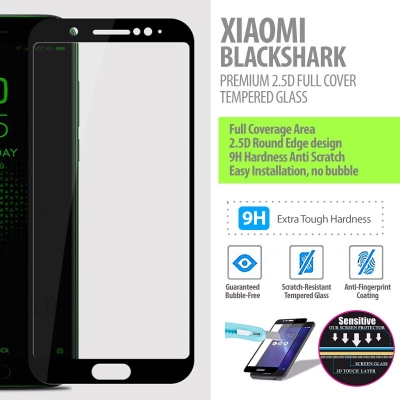 ^ Xiaomi Black Shark - Premium 2.5D Full Cover Tempered Glass