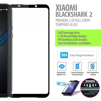 ^ Xiaomi Black Shark 2 - Premium 2.5D Full Cover Tempered Glass