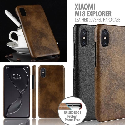^ Xiaomi Mi 8 Explorer / Mi8 Explorer / Mi 8 Pro / Mi8 Pro - Leather Covered Hard Case