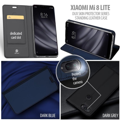 ^ Xiaomi Mi 8 Lite / Mi8 Lite - DUX Skin Protector Series Standing Leather Case