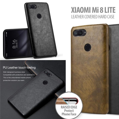 ^ Xiaomi Mi 8 Lite / Mi8 Lite - Leather Covered Hard Case