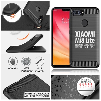 ^ Xiaomi Mi 8 Lite / Mi8 Lite - PREMIUM Carbon Fiber Brushed Soft Case