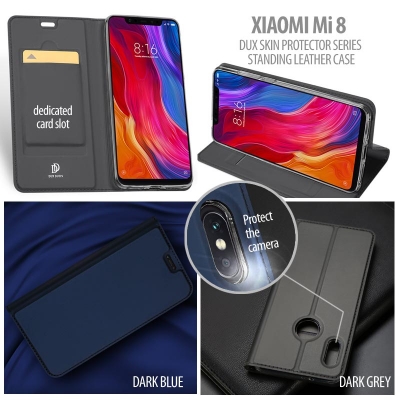 ^ Xiaomi Mi 8 / Mi8 - DUX Skin Protector Series Standing Leather Case