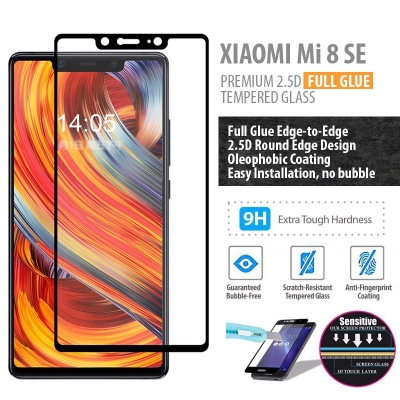 ^ Xiaomi Mi 8 SE / Mi8 SE - PREMIUM 2.5D Full Glue Tempered Glass
