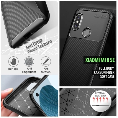 ^ Xiaomi Mi 8 SE / Mi8 SE - AUTOFOCUS Carbon Fiber Soft Case