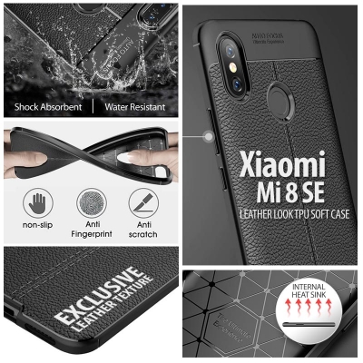 ^ Xiaomi Mi 8 SE / Mi8 SE - Leather Look TPU Soft Case