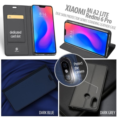 ^ Xiaomi Mi A2 Lite / Redmi 6 Pro - DUX Skin Protector Series Standing Leather Case
