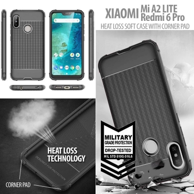 ^ Xiaomi Mi A2 Lite / Redmi 6 Pro - Heat Loss Soft Case with Corner Pad