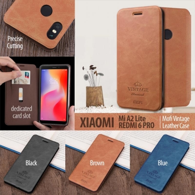 ^ Xiaomi Mi A2 Lite / Redmi 6 Pro - Mofi Vintage Leather Case