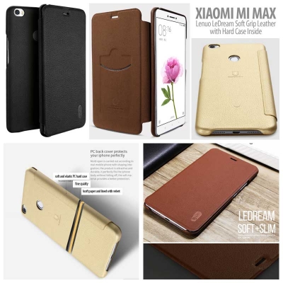 ^ Xiaomi Mi Max - Lenuo LeDream Soft Grip Leather with Hard Case Inside