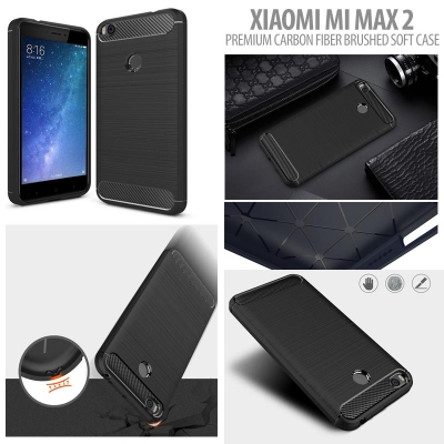 ^ Xiaomi Mi Max 2 - PREMIUM Carbon Fiber Brushed Soft Case }