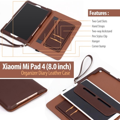 ^ Xiaomi Mi Pad 4 8.0 inch - Organizer Diary Leather Case
