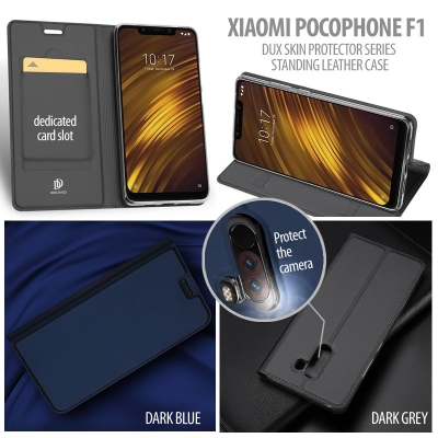 ^ Xiaomi Pocophone F1 - DUX Skin Protector Series Standing Leather Case