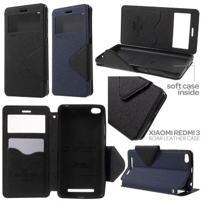 Xiaomi RedMi 3 / RedMi 3X - Roar Window Leather Case
