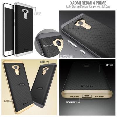 ^ Xiaomi Redmi 4 Prime - Ipaky Diamond Texture Bumper with Soft Case