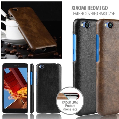 ^ Xiaomi Redmi Go - Leather Covered Hard Case