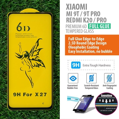 ^ Xiaomi Redmi K20 - K20 Pro - Mi 9T - Mi 9T Pro - PREMIUM 6D Full Glue Tempered Glass