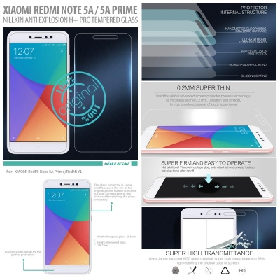 ^ Xiaomi Redmi Note 5A / Redmi Note 5A Prime - Nillkin Anti-Explosion H Plus Pro Tempered Glass Screen Protector }